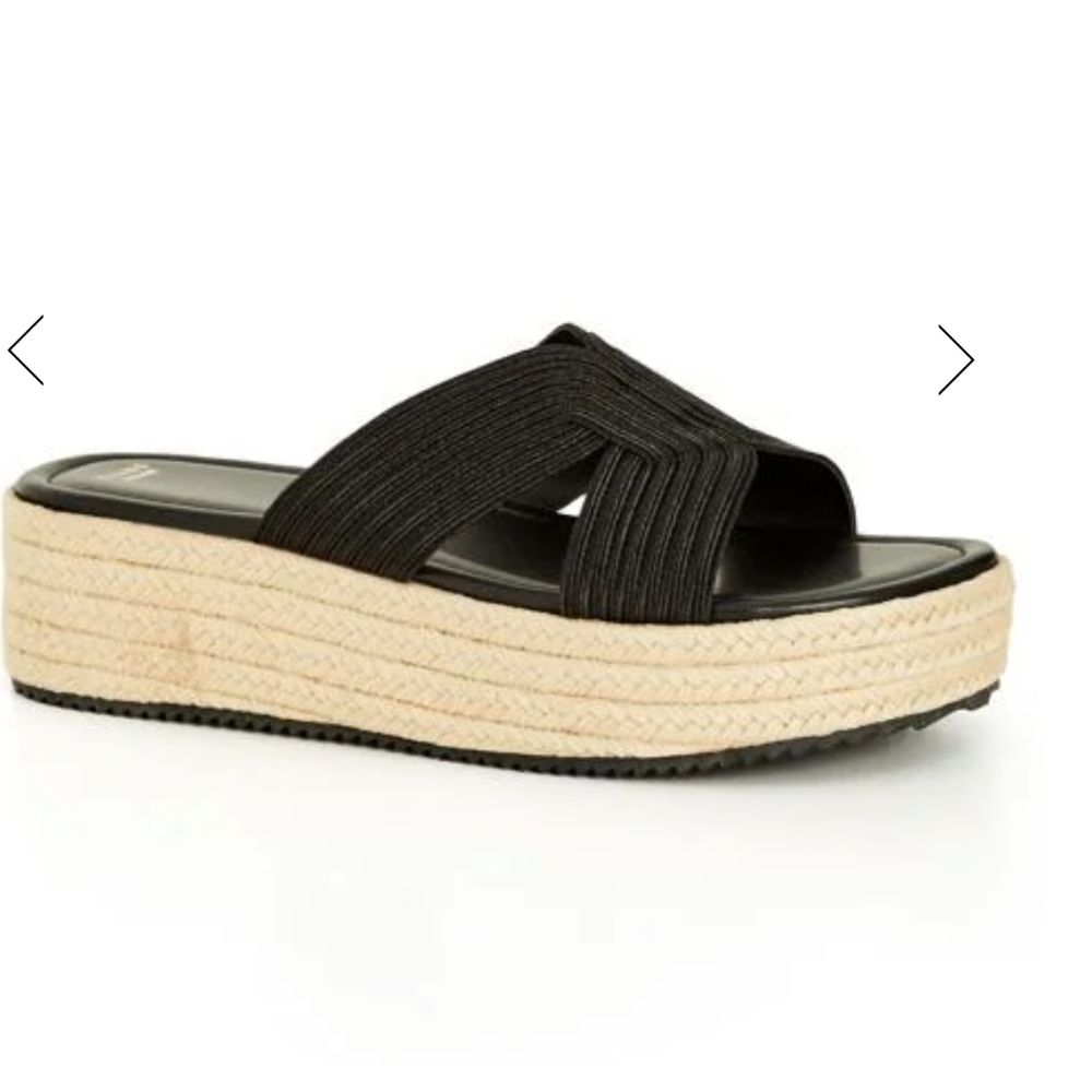 Avenue Woman's Extra Wide Fit Fay Flatform Slip-on Sandals Size 6 Extra Wide NWT